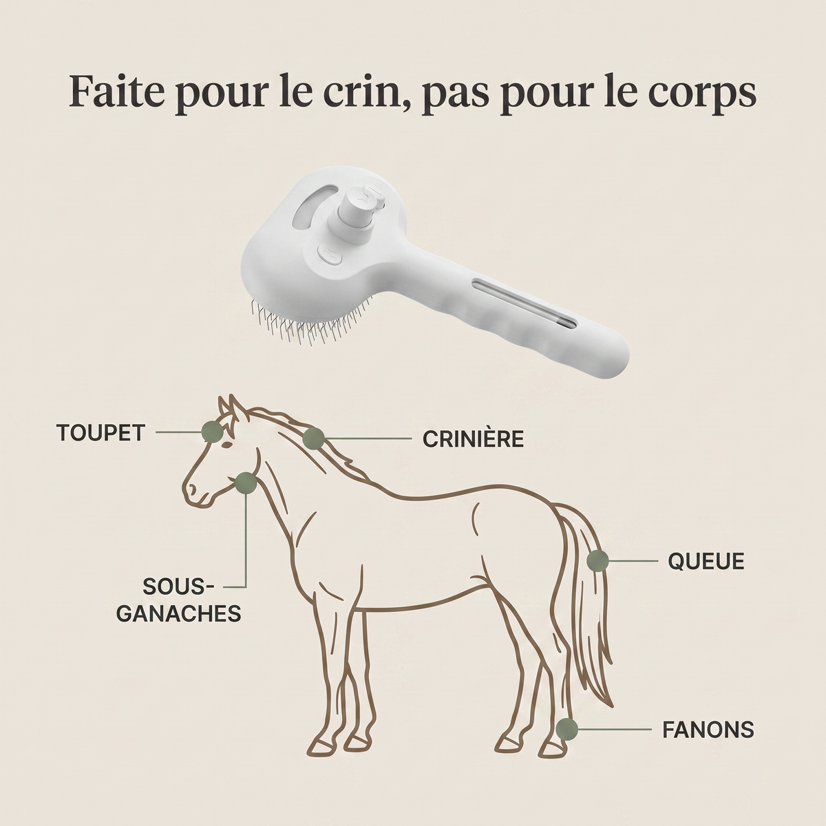 Soie — Brosse brumisatrice pour crinière et queue