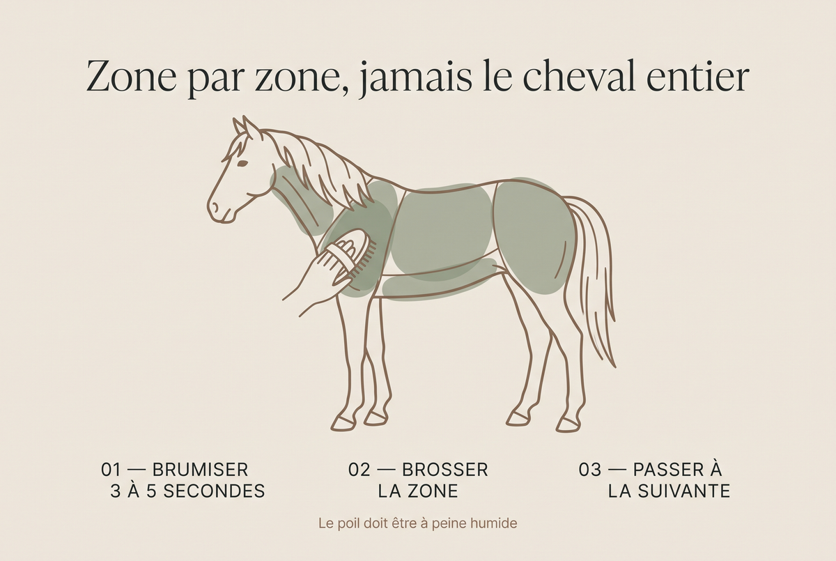 Velours — Brosse brumisatrice de pansage